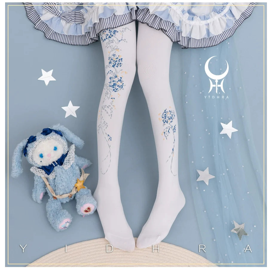 Yidhra - Resplendent flower Qiki - Elegant Lolita Pantyhose Velvet Pantyhoses Summer