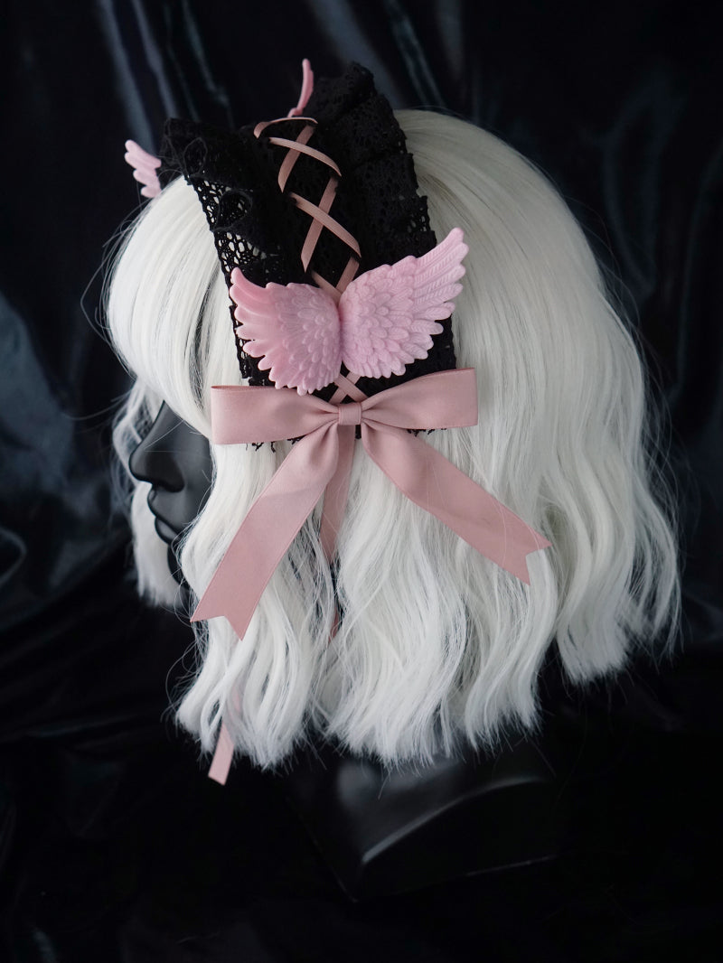 Strange Sugar - Black Wings Halloween Goth Lolita Hairband