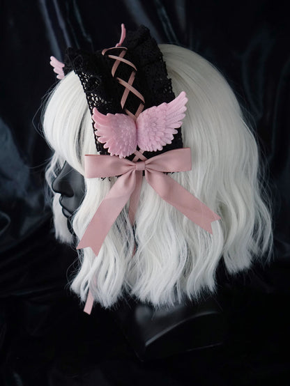 Strange Sugar - Black Wings Halloween Goth Lolita Hairband