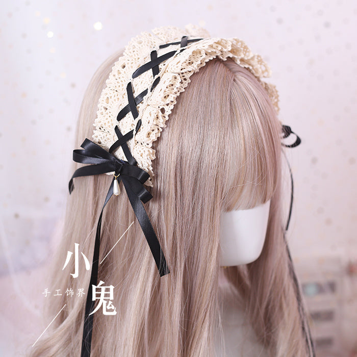 Xiaogui - Japanese Style Sweet Lolita Lace Headband Multicolors
