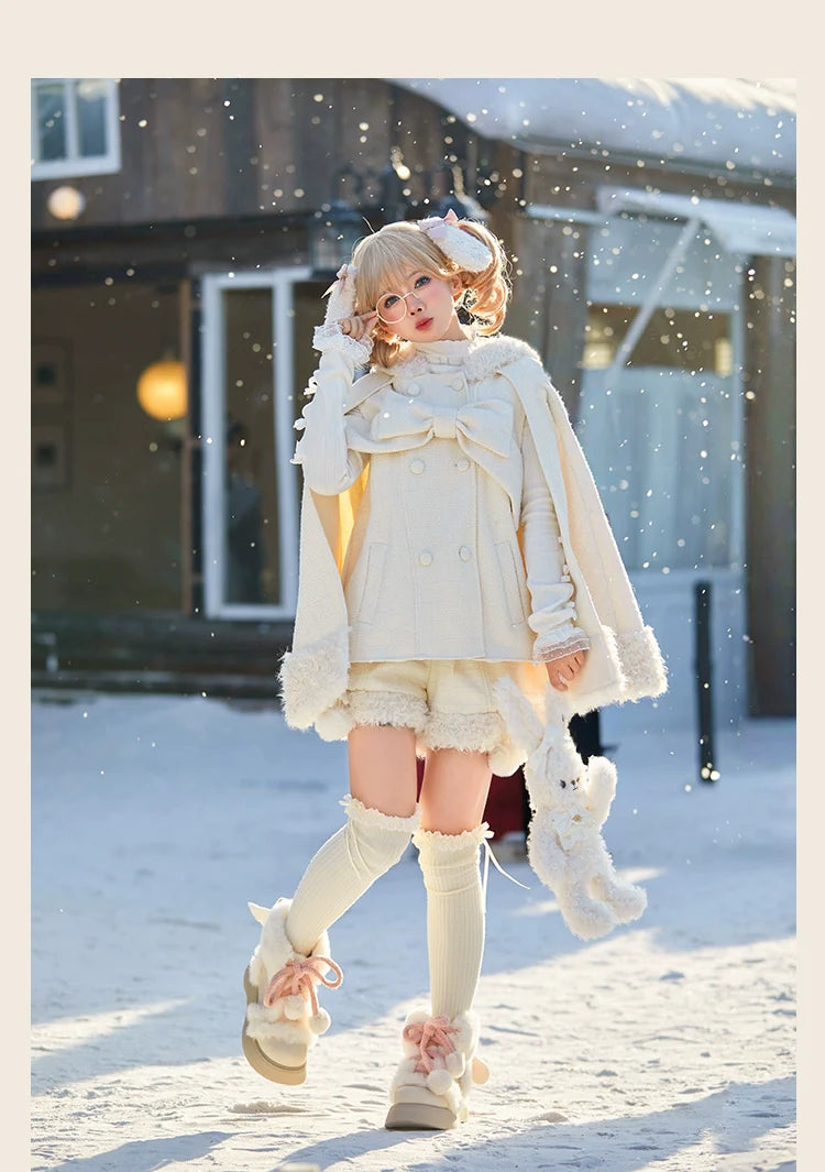 Tan Tuan - Rabbit & Bear - Winter Kawaii Lolita Cape and Shorts