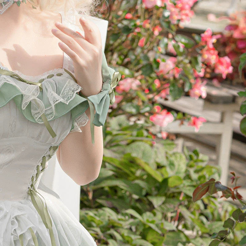 Daydream Whisper - Toting Basil - Wedding Lolita Dress Accessories Bolero Necklace Cuffs Side Clip