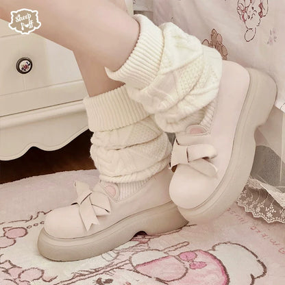 Sheep Puff - Duidui Bear - Winter Lolita Shoes Snow Boots Leg Warmer Shoes