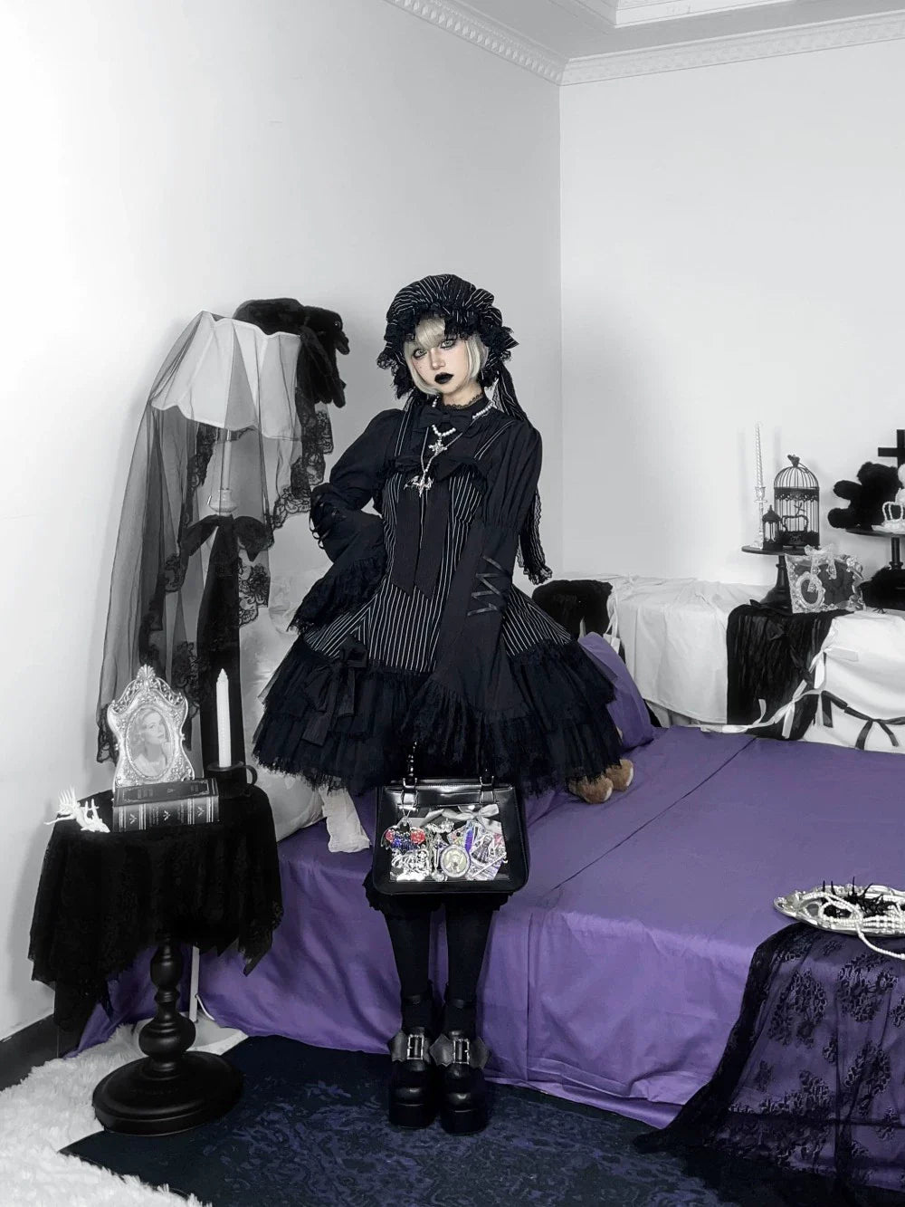 Frozen in time - Bunny Fantasy - Gothic Lolita JSK Dress Princess Sleeve Shirt