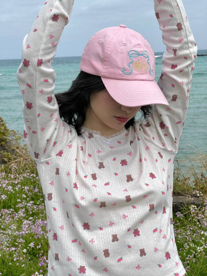 Floral long sleeve T-shirt【s0000008348】