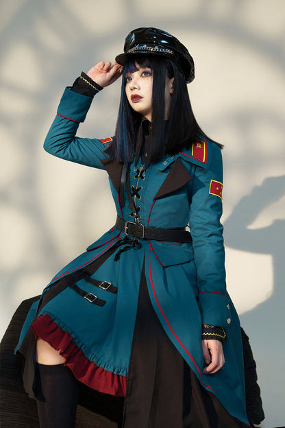 Cyan Lolita - Dwanguard - Military Lolita JSK and Jacket
