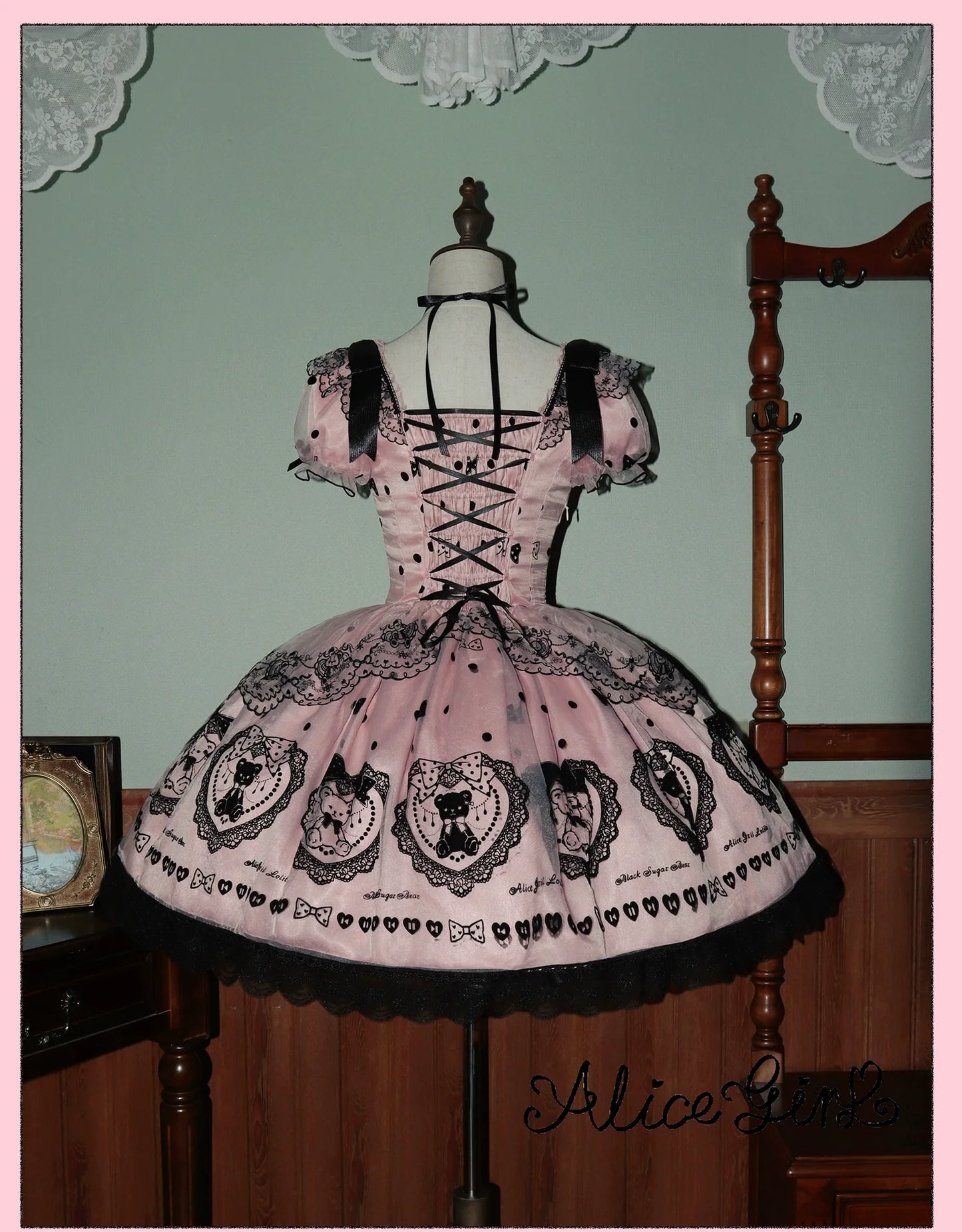 Alice Girl - Brown Sugar Bear - Printed Sweet Lolita Dress, Multiple Styles