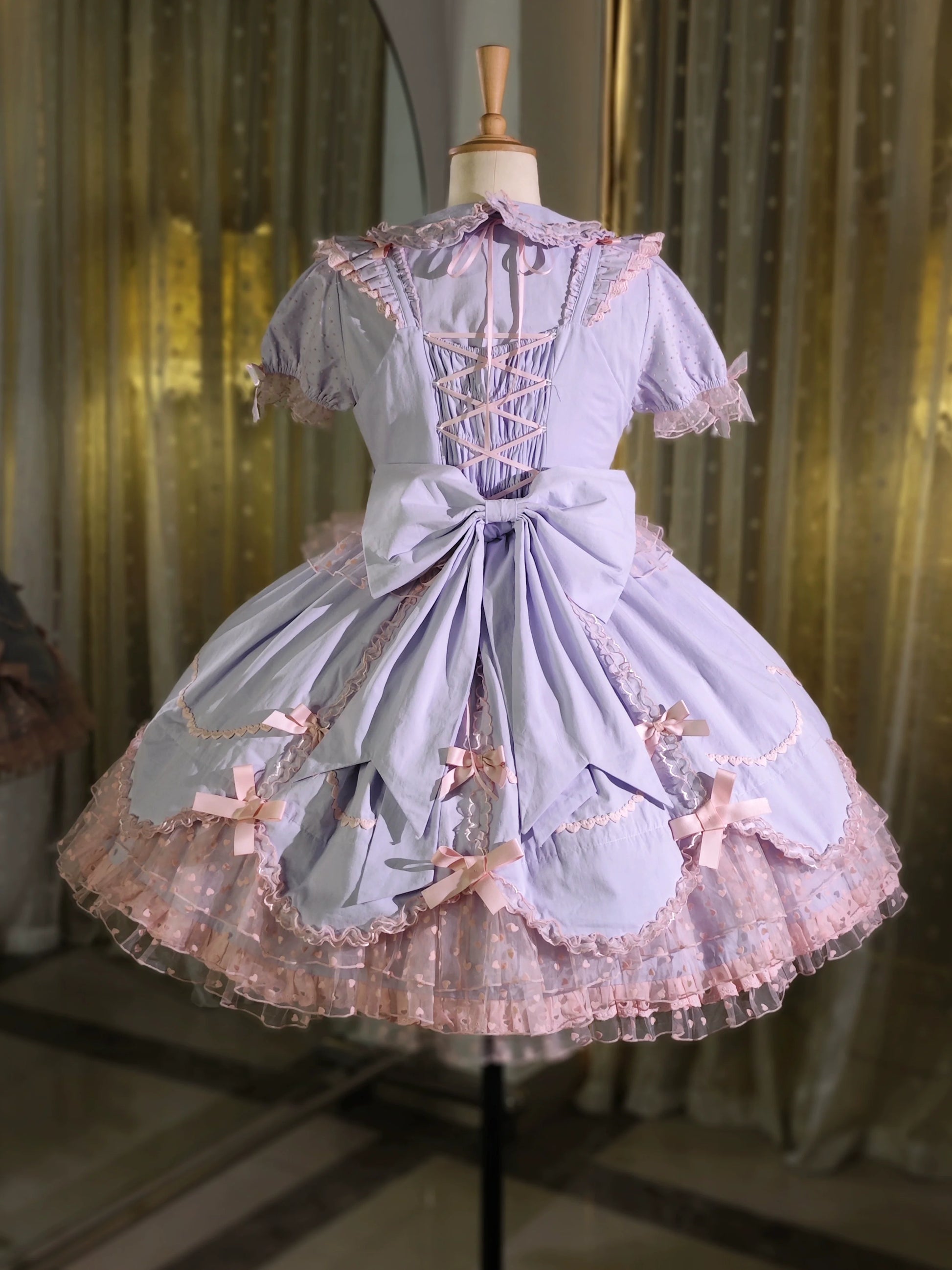 The Seventh Doll - Sweet Diary SP - Vintage Lolita Jumper Dress Petal-like Hem JSK Headdress Set