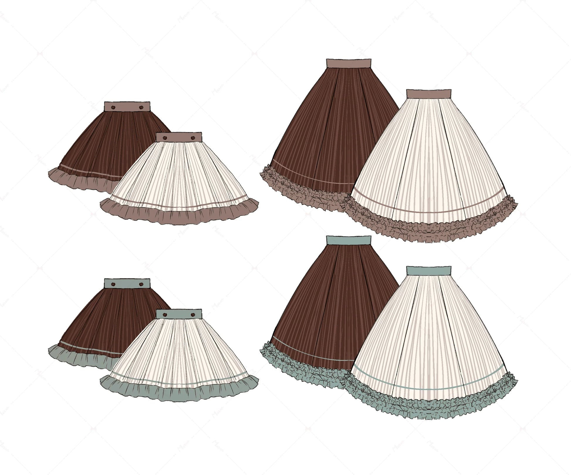 Miss Point - Classical Chocolate - Classic Lolita Skirt Elegant Striped SK