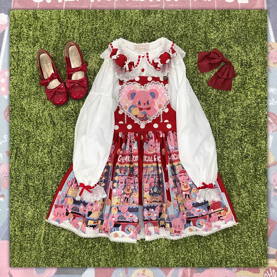 Chemical Romance - Sweetheart Doll Machine - Sweet Lolita Printed Salopette