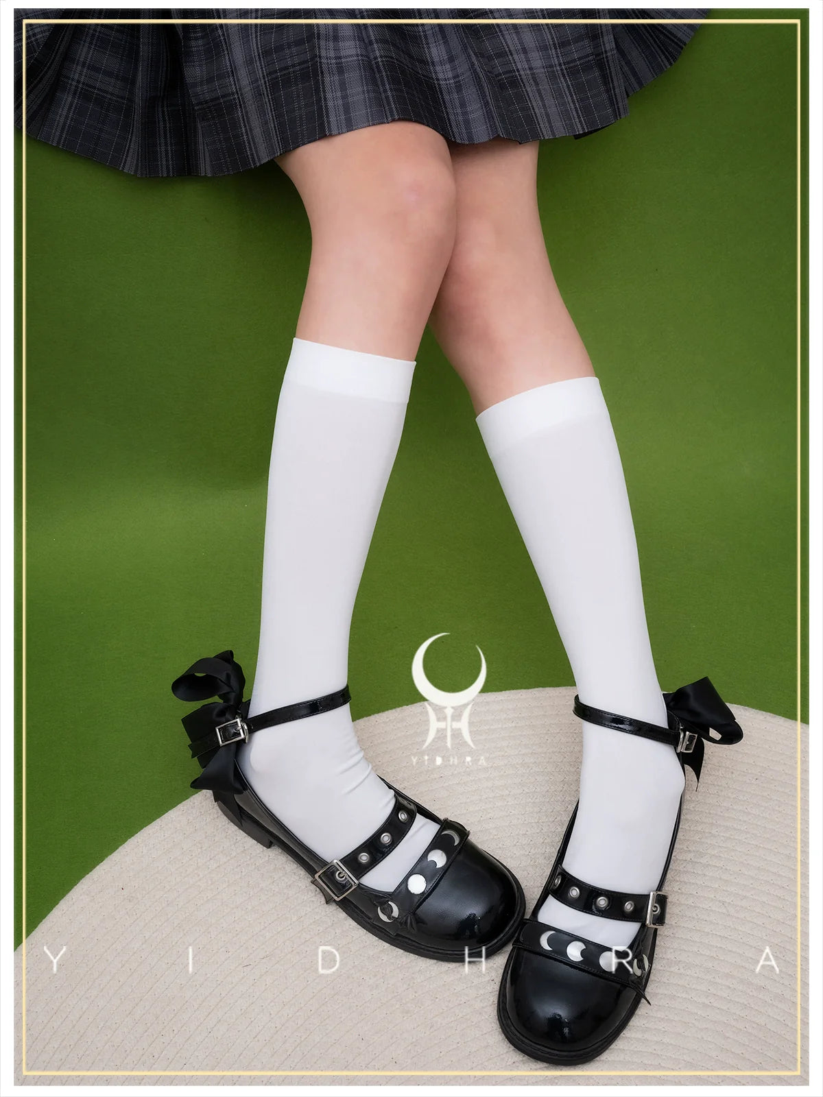 Yidhra - Daily Lolita Socks Mid-tube Solid Color 120D Velvet JK Socks