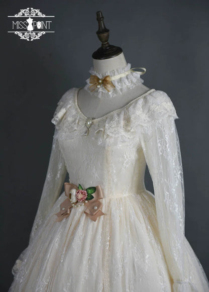 Miss Point - Dawn Girl - Reto Elegant lolita OP Dress Lace Long Sleeve