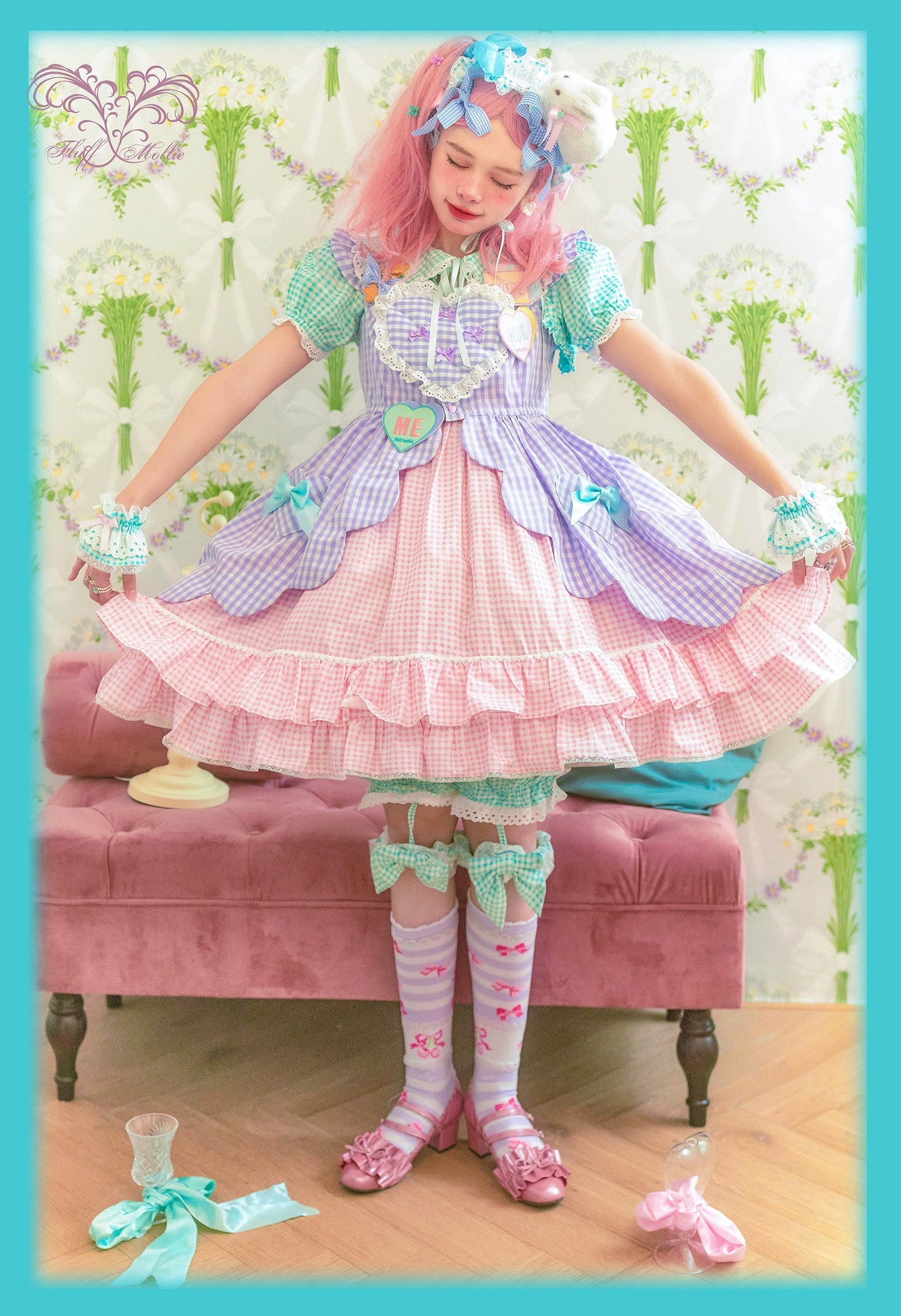 Fluff Mollie - Bean Breakfast - Sweet Lolita Overskirt Daily Daily Petaled Skirt