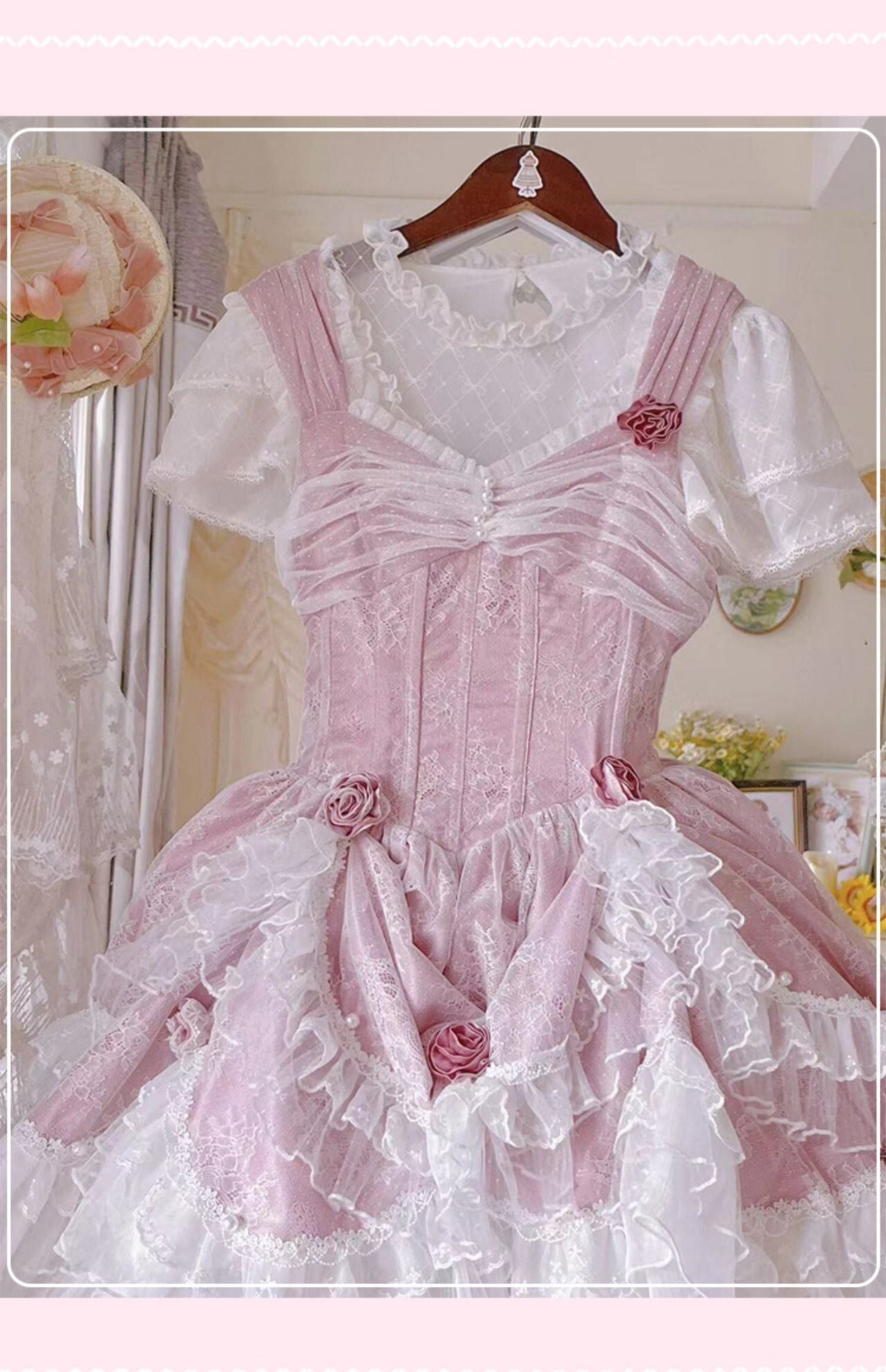 Sakurada Fawn - Manta - Plus Size Sweet Lolita JSK Dress with Rose Decoration