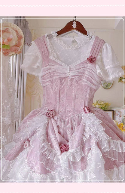 Sakurada Fawn - Manta - Plus Size Sweet Lolita JSK Dress with Rose Decoration