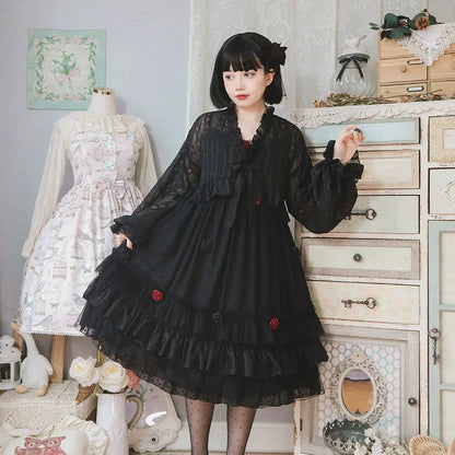 Sakurada Fawn - Spring Breeze - Plus Size Spring Lolita JSK Dress with Rose Decoration