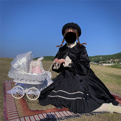 Dark Star Island - Winter Lolita Cape Velvet Antique Lolita Coat