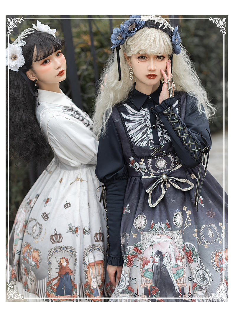 YingLuoFu - Black Fairytale - Gothic Twins Lolita JSK