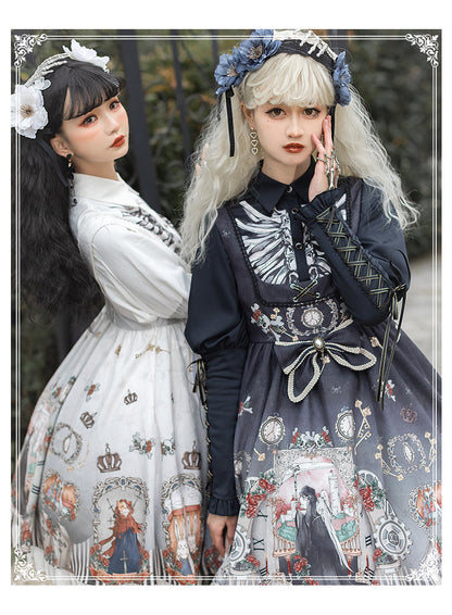 YingLuoFu - Black Fairytale - Gothic Twins Lolita JSK