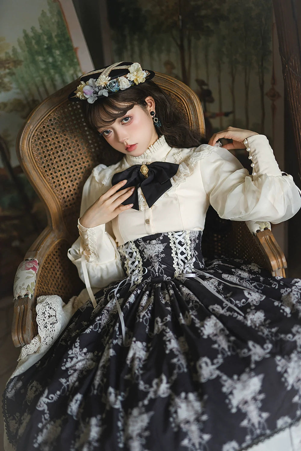 Miss Point - Customized Vintage Lolita Skirt Elegant Pullover Fishbone SK