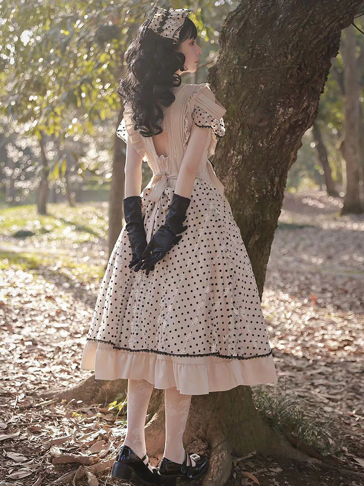 Cat-Romance - Coconut Milk Boo Boo - Elegant Lolita Polka Dot OP