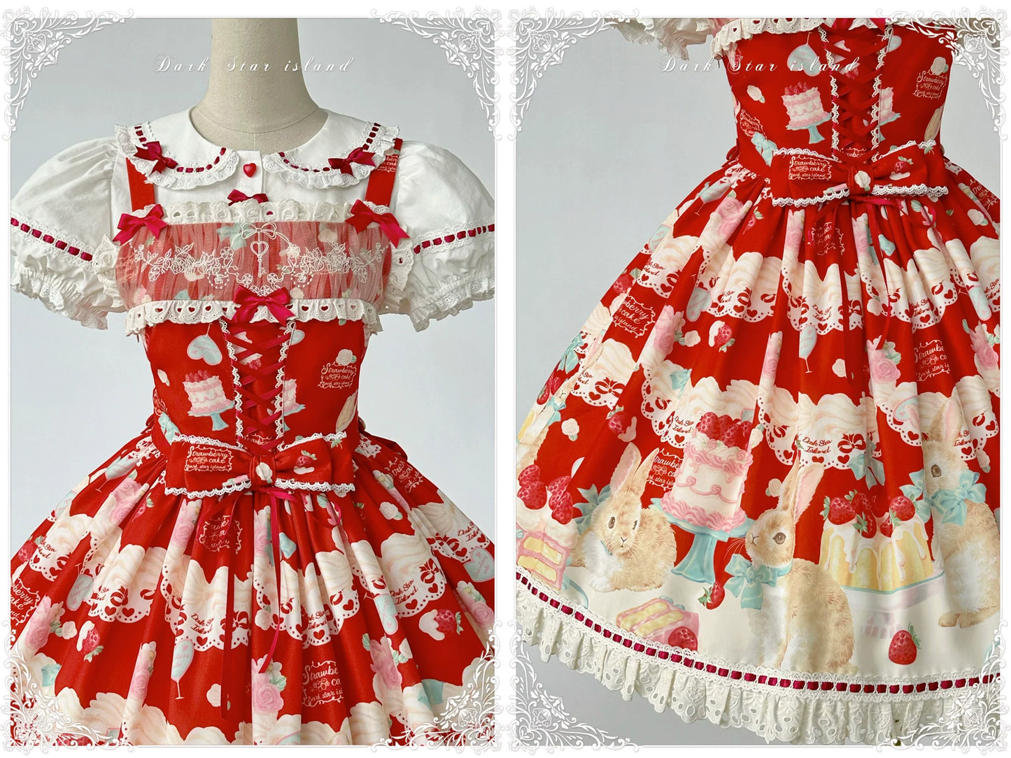 Dark Star Island - Honey Bunny Cake - Sweet Lolita JSK/OP/Strap SK/Shirt