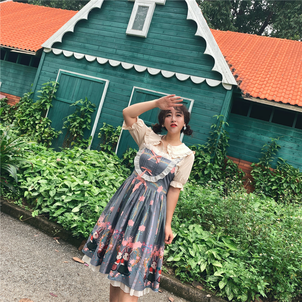 Niu Niu - Plus Size Lolita Blouse, Oversized Short Sleeve Shirt