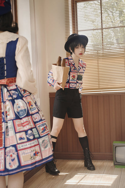 Miss Point - Strawberry Rose - Vintage American Daily Twill Print Shirt