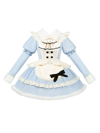 With PUJI - Rabbit&Alice - Sweet Twin Lolita OP Dress Doll Apron Dress Set