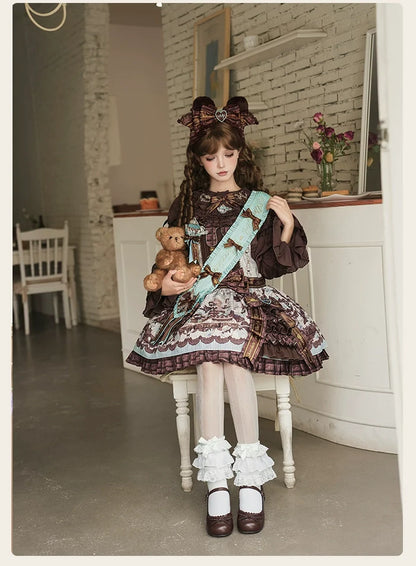 Alice Girl - Bear Chocolate Bar - Kawaii Lolita JSK & Salopette Dress