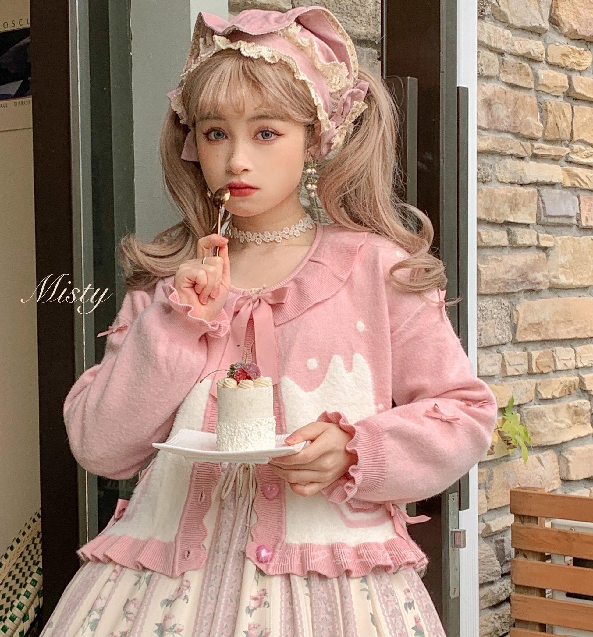 MIST - Beating Heart - Sweet Lolita Thick Sweater Coat Puff Sleeve