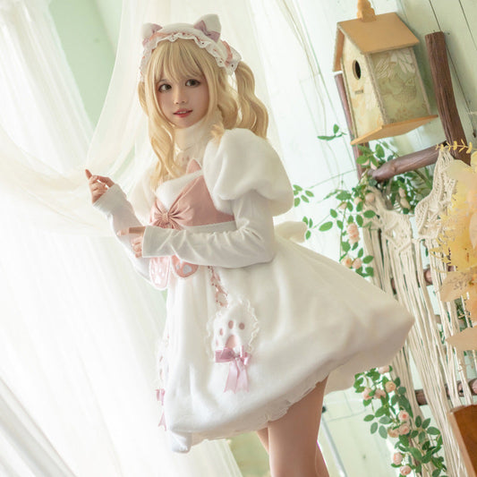 Eieyomi - Cat Planet - Kawaii Lolita Winter Thicken OP