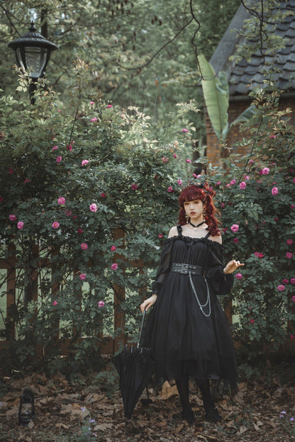 Cornfield Lolita - The Girl Assassin - Halloween Gothic Lolita Irregularly Hemline Dress