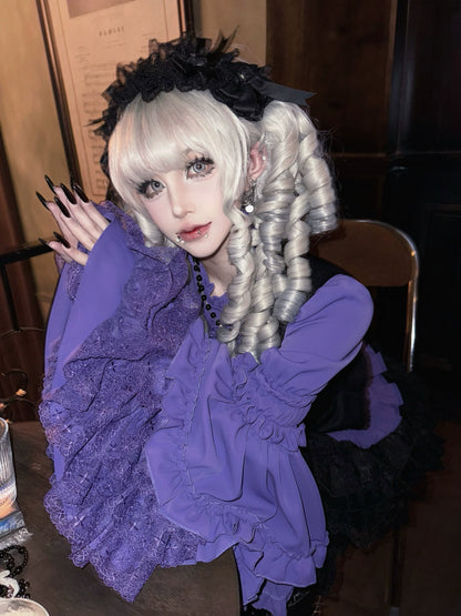 Twilight Zone - Gothic Lolita Blouse, Lace Hime-sleeve