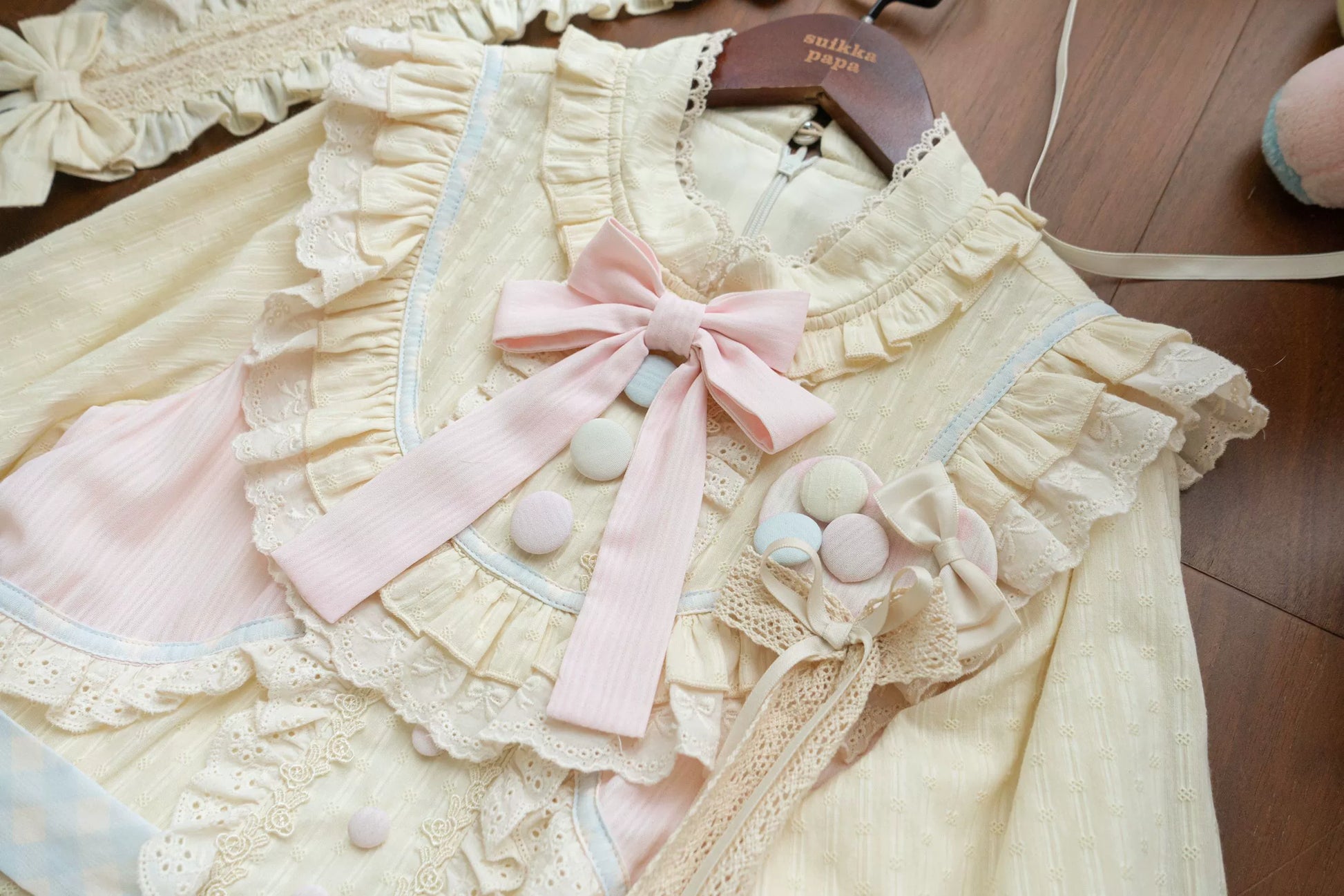 Uncle's Workshop - Sleep Macaron - Sweet Lolita OP Dress Solid Color Dress