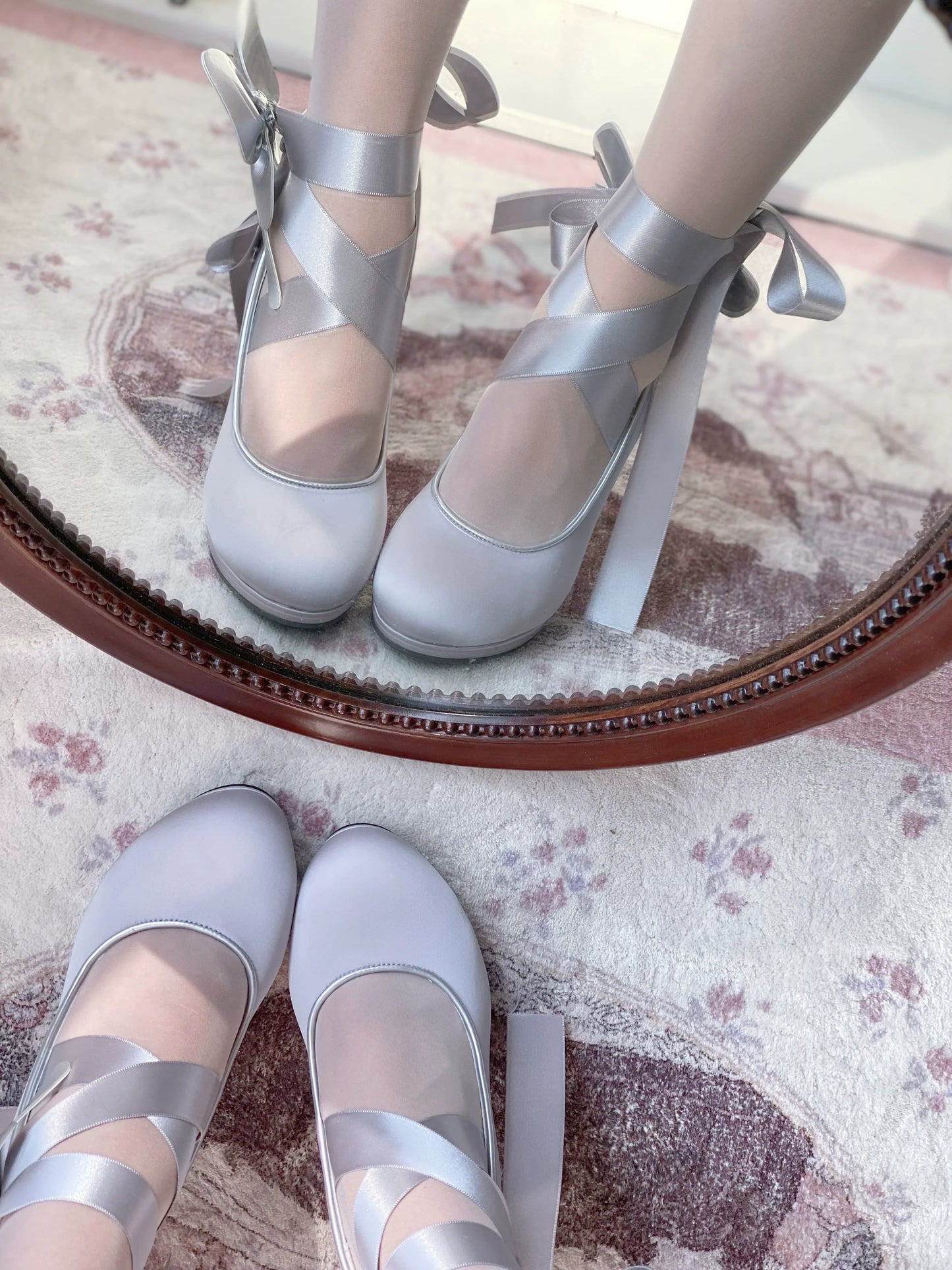 Pure Tea For Dream - Butterfly Specimen - Ballet Style Lolita Shoes Elegant Platform Lolita Heels