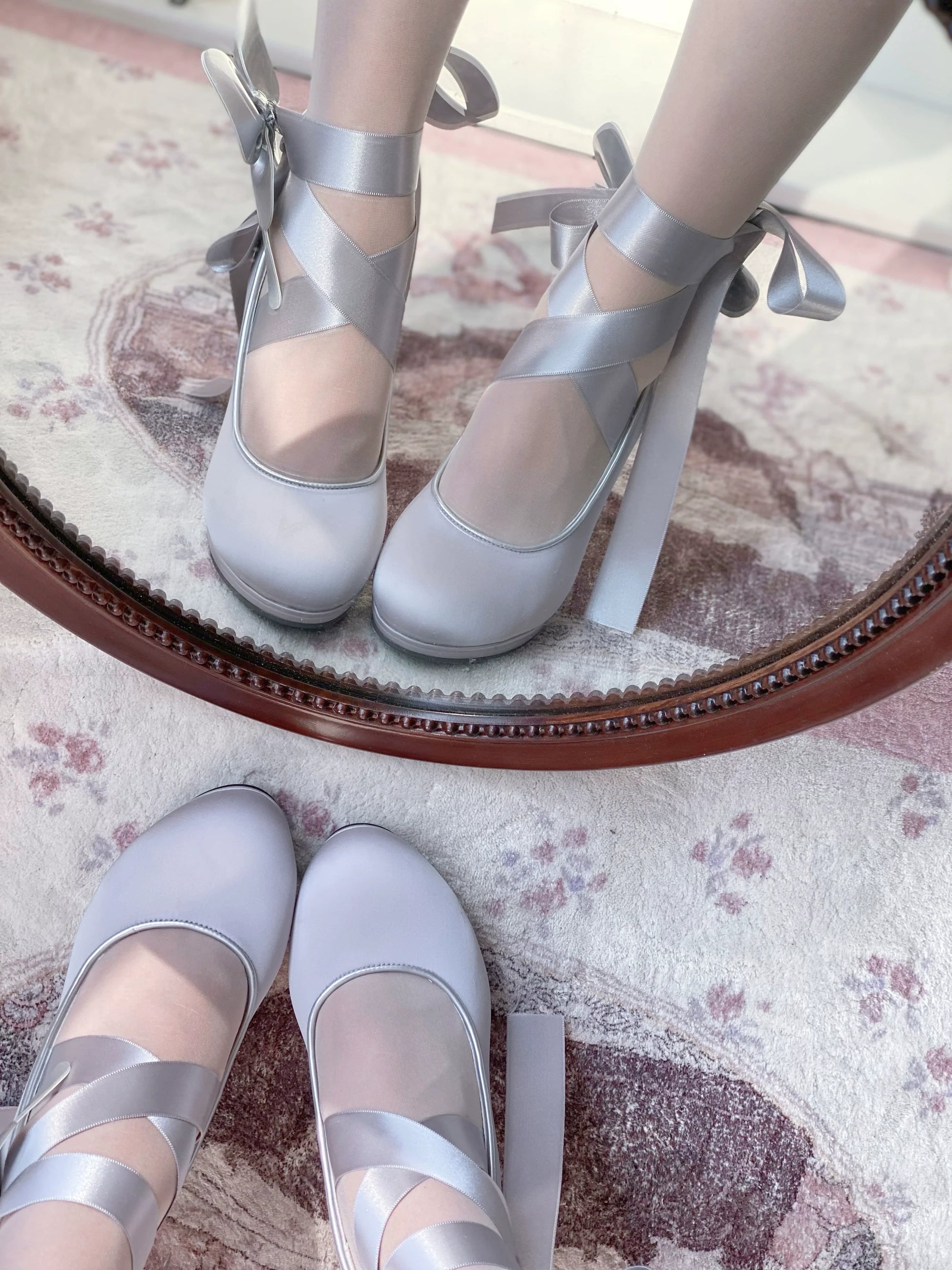 Pure Tea For Dream - Butterfly Specimen - Ballet Style Lolita Shoes Elegant Platform Lolita Heels