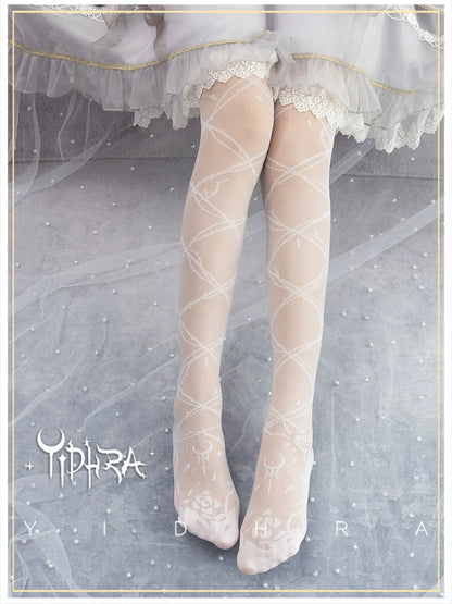 Glass Yarn Gothic Lolita Tights for Tropical Elegance