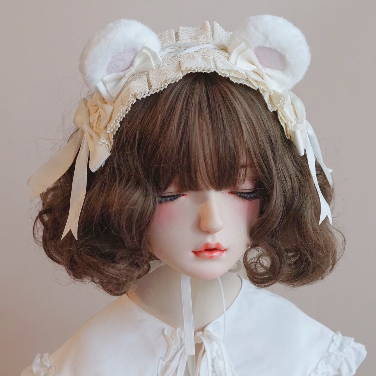 Besozealous - Handmade Lolita KC Animal Ear Coffee Hairband