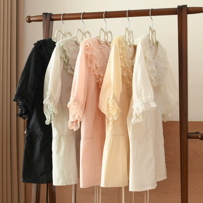 MIST - Hyde Garden - Cotton Lolita Blouse Puff Short Sleeve Shirt