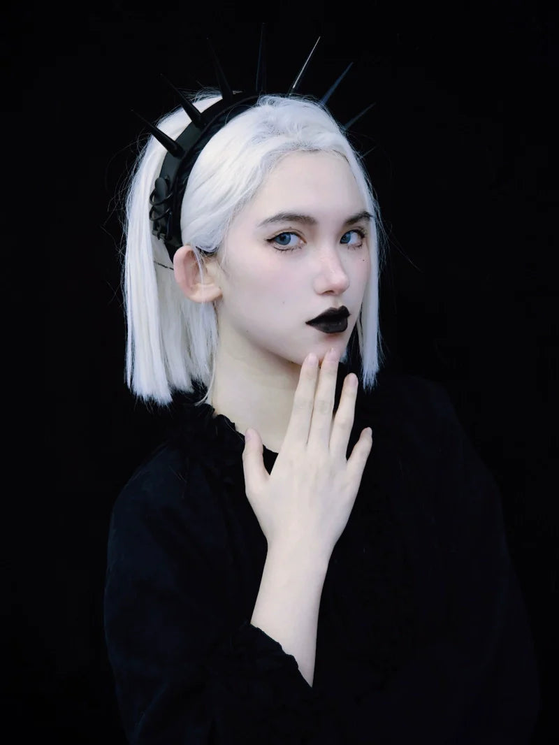 Strange Sugar - Punk Gothic Lolita KC Faux Leather Rivet Hair Accessories