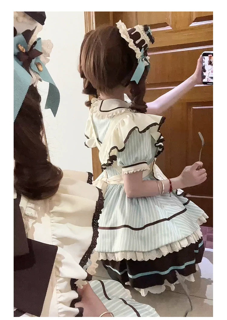 Sakurahime - Berry Bubble - Kawaii Lolita OP Tiered Ruffles Apron Lolita Dress