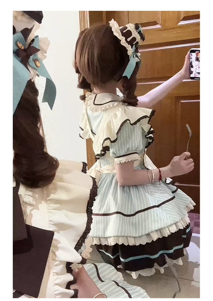 Sakurahime - Berry Bubble - Kawaii Lolita OP Tiered Ruffles Apron Lolita Dress