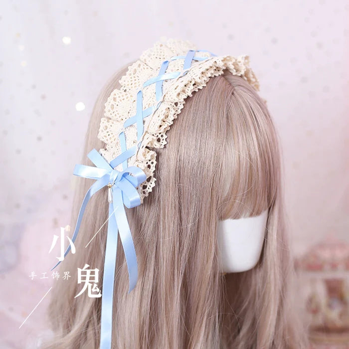 Xiaogui - Japanese Style Sweet Lolita Lace Headband Multicolors