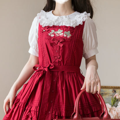 MIST - Semi-sweet Milk Cake - Sweet Lolita Short Sleeve Blouse with Lace Peter Pan Collar