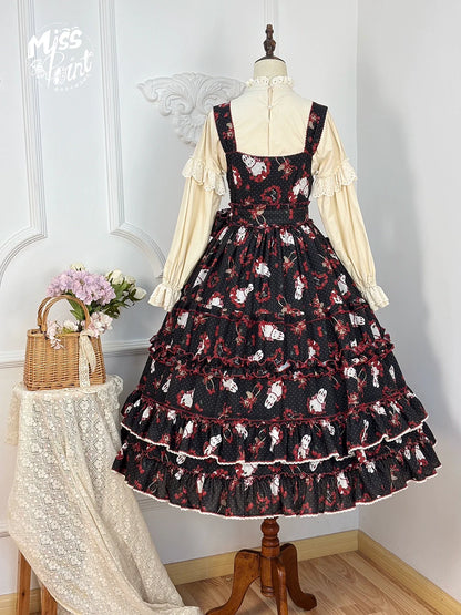 Miss Point - Forest Berry Bunny - Sweet Lolita JSK Elegant Bunny Print Dress