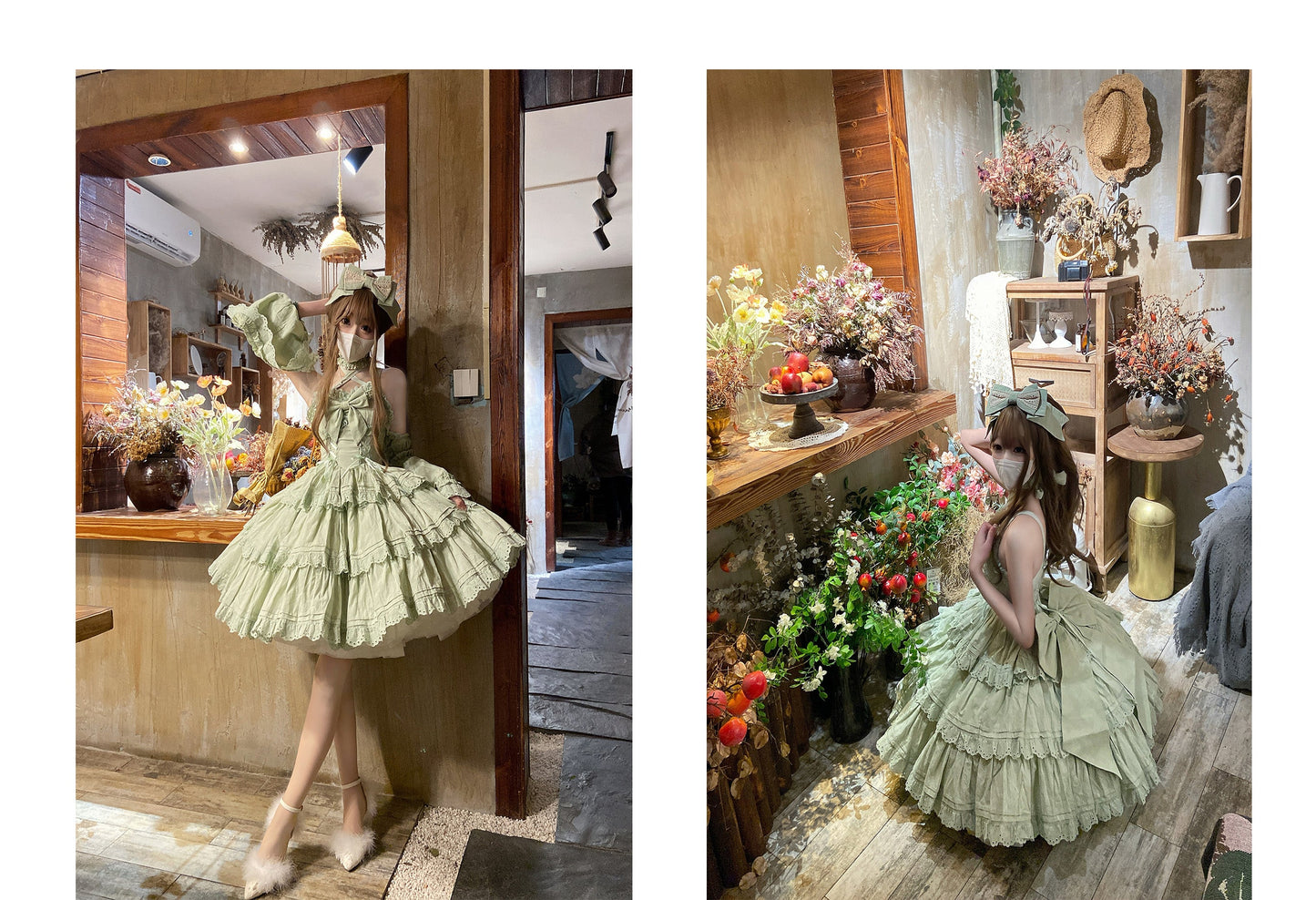 MEEKWIND - Miss Flora - Cotton Sweet Lolita Dress Set Doll-like OP and JSK