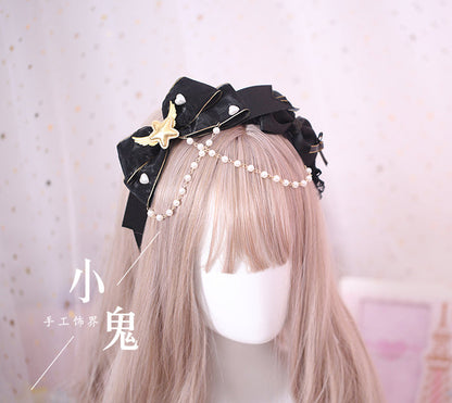Xiaogui - Gothic Accessories Lolita Bow KC Hairclip