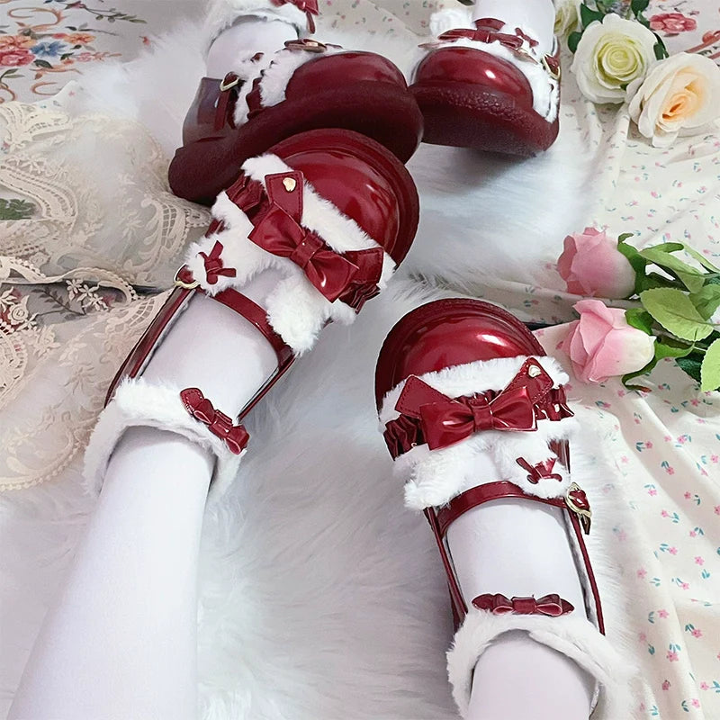 Fairy Godmother - Winter Girly Lolita Shoes Lolita Ankle Strap Shoes