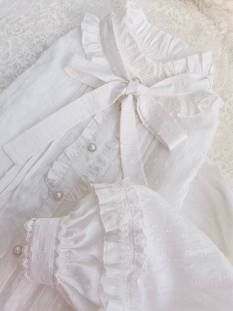 Yilia - Sweet Lolita Long Sleeve Cotton Blouse